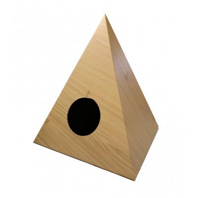 Casa para gatos de cartón - Pirámide color madera